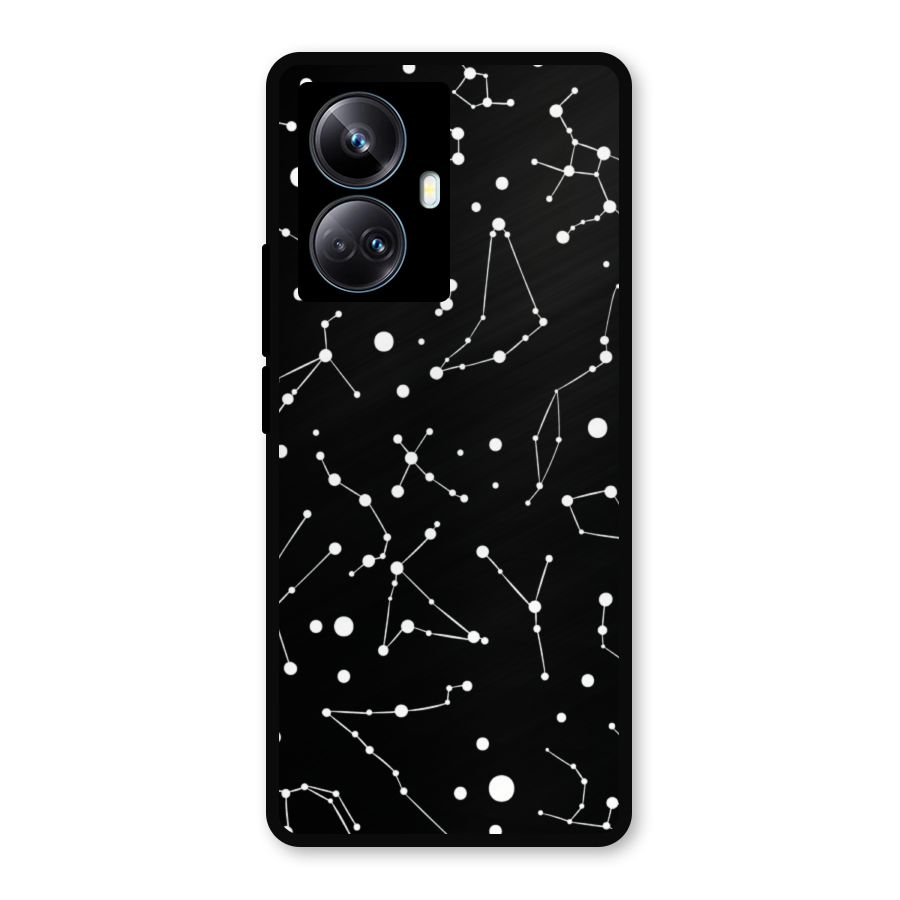 Black Constellation Pattern Metal Back Case for Realme 10 Pro Plus