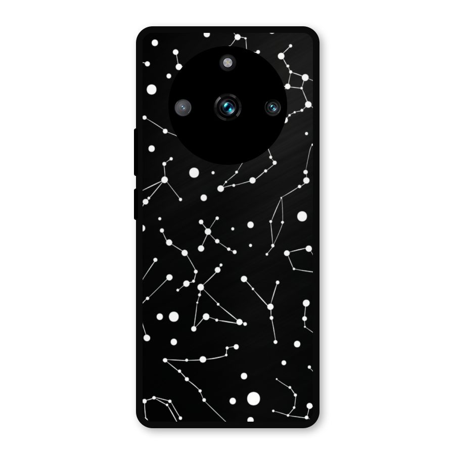 Black Constellation Pattern Metal Back Case for Realme 11 Pro Plus