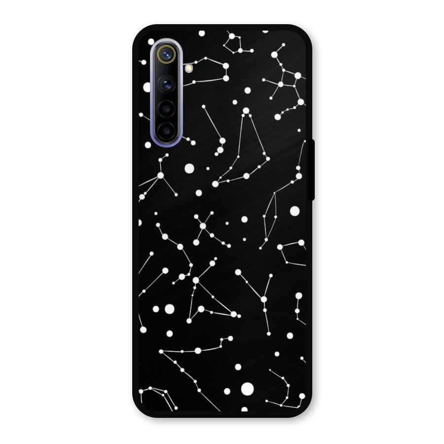 Black Constellation Pattern Metal Back Case for Realme 6