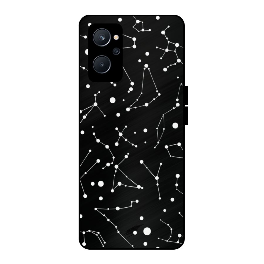 Black Constellation Pattern Metal Back Case for Realme 9i 5G