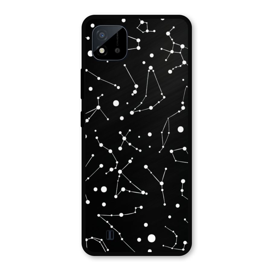 Black Constellation Pattern Metal Back Case for Realme C11 2021