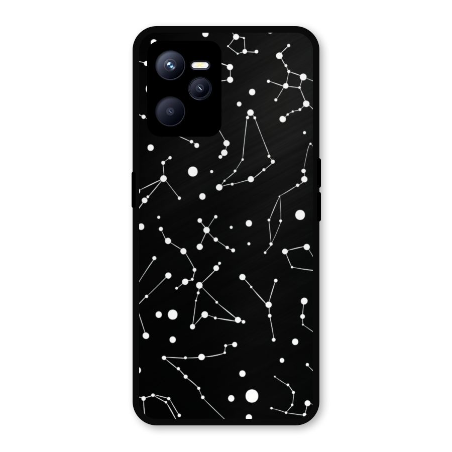 Black Constellation Pattern Metal Back Case for Realme C35