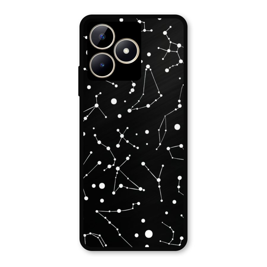 Black Constellation Pattern Metal Back Case for Realme C53