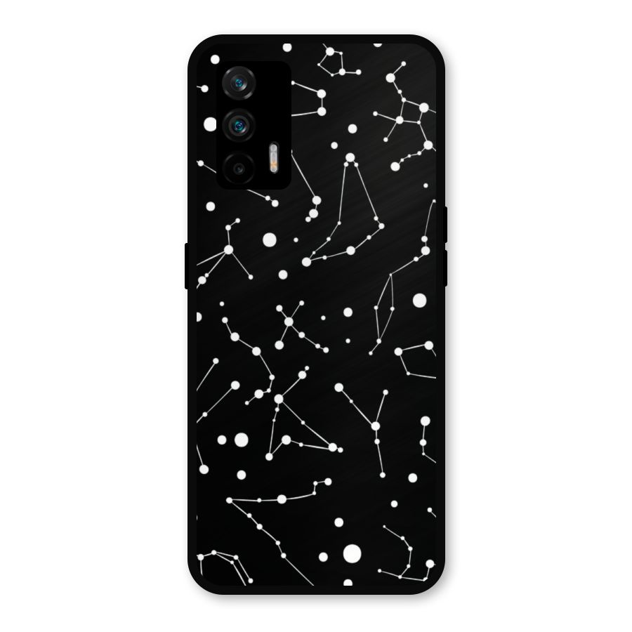 Black Constellation Pattern Metal Back Case for Realme GT 5G