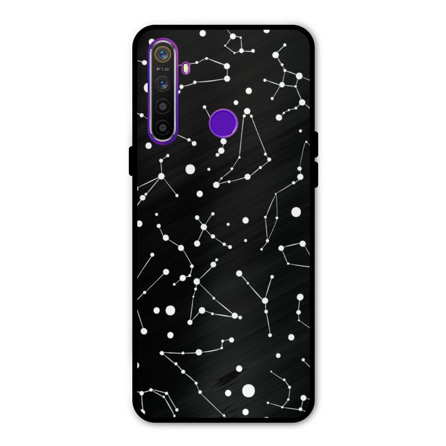 Black Constellation Pattern Metal Back Case for Realme Narzo 10