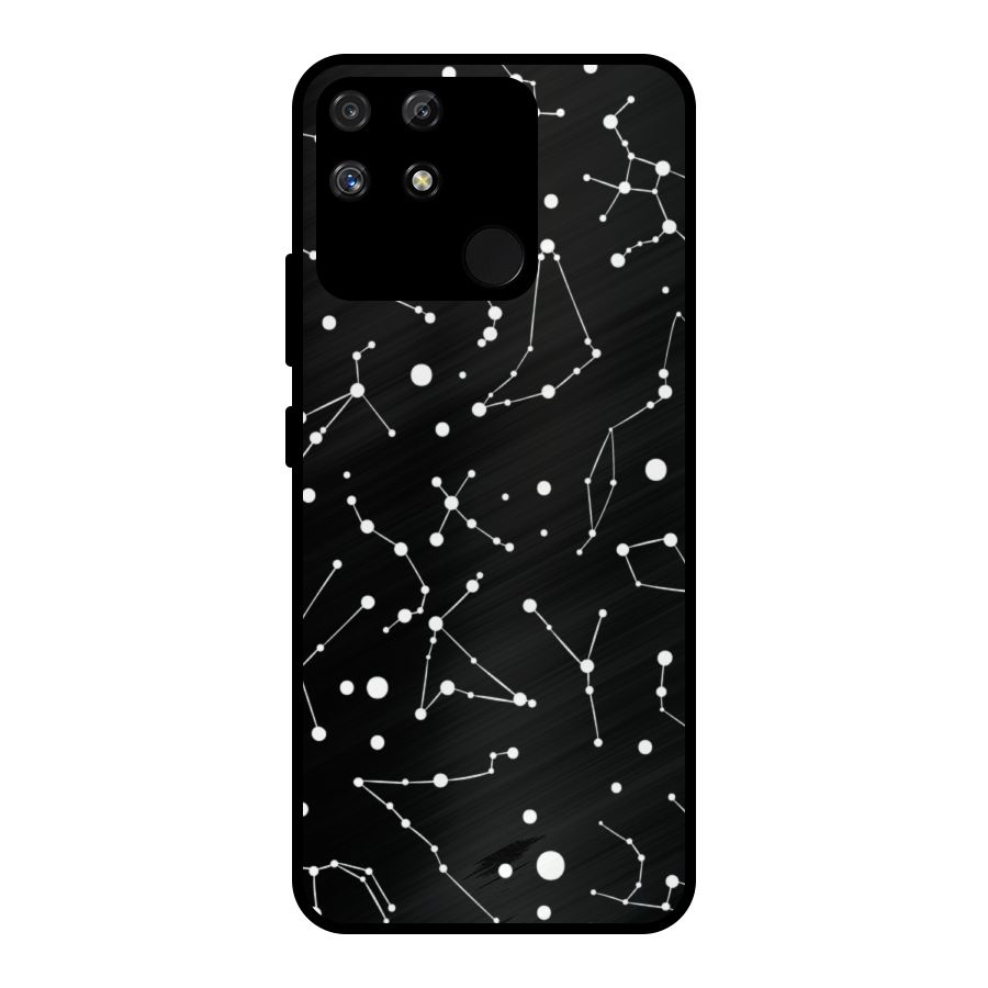 Black Constellation Pattern Metal Back Case for Realme Narzo 50A