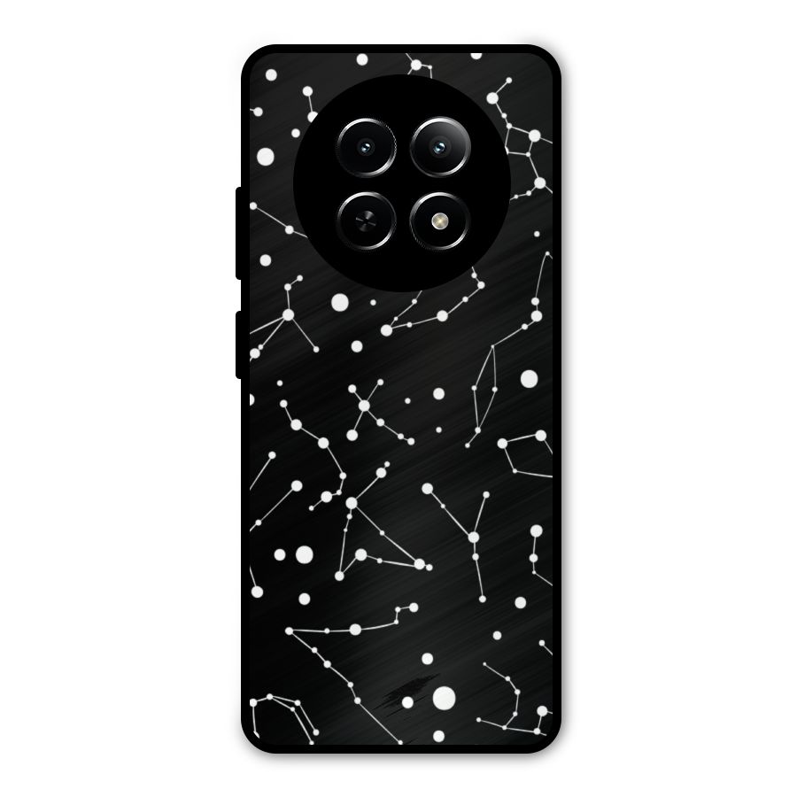 Black Constellation Pattern Metal Back Case for Realme Narzo 70x 5G