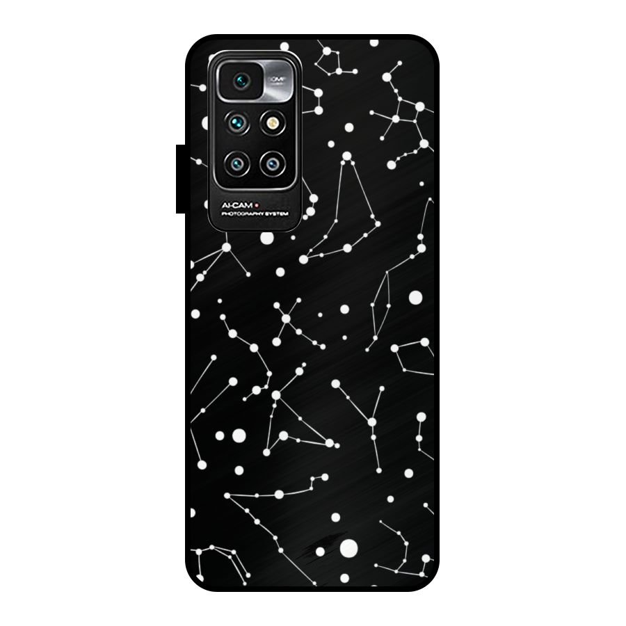 Black Constellation Pattern Metal Back Case for Redmi 10 Prime
