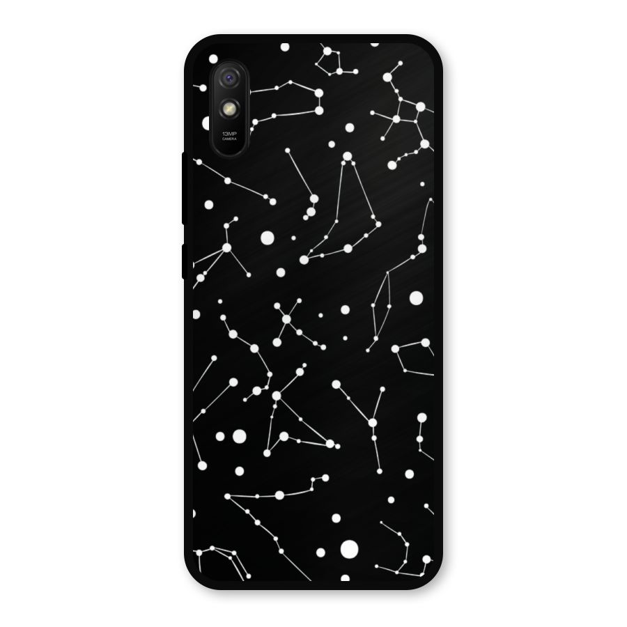 Black Constellation Pattern Metal Back Case for Redmi 9i