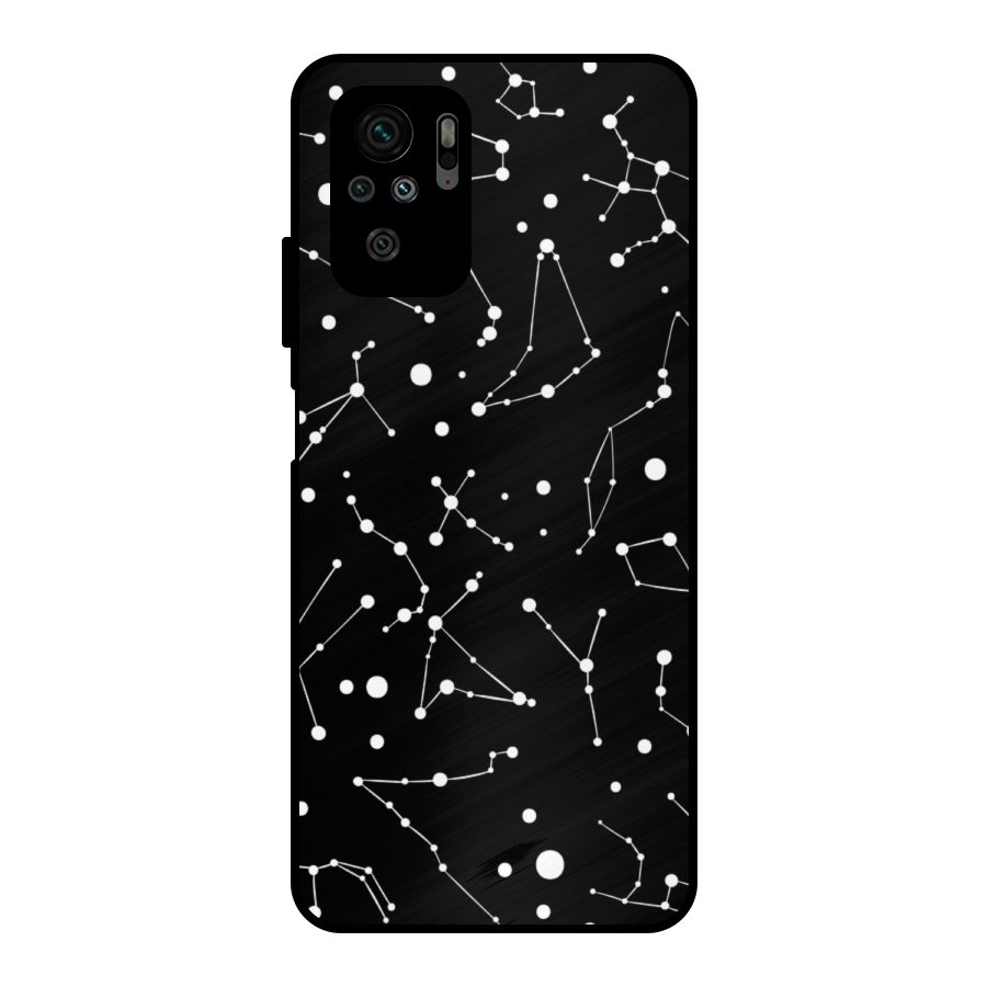 Black Constellation Pattern Metal Back Case for Redmi Note 10S
