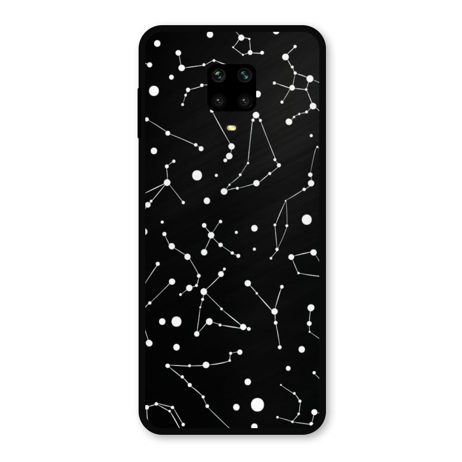 Black Constellation Pattern Metal Back Case for Redmi Note 10 Lite