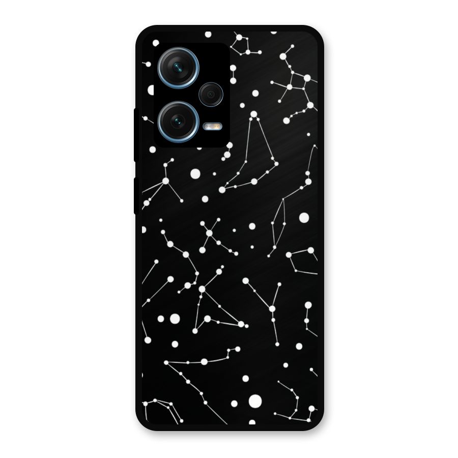 Black Constellation Pattern Metal Back Case for Redmi Note 12 Pro Plus 5G