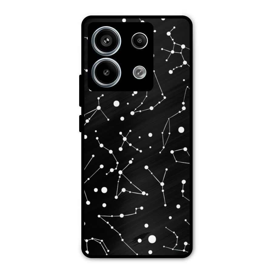 Black Constellation Pattern Metal Back Case for Redmi Note 13 Pro 5G