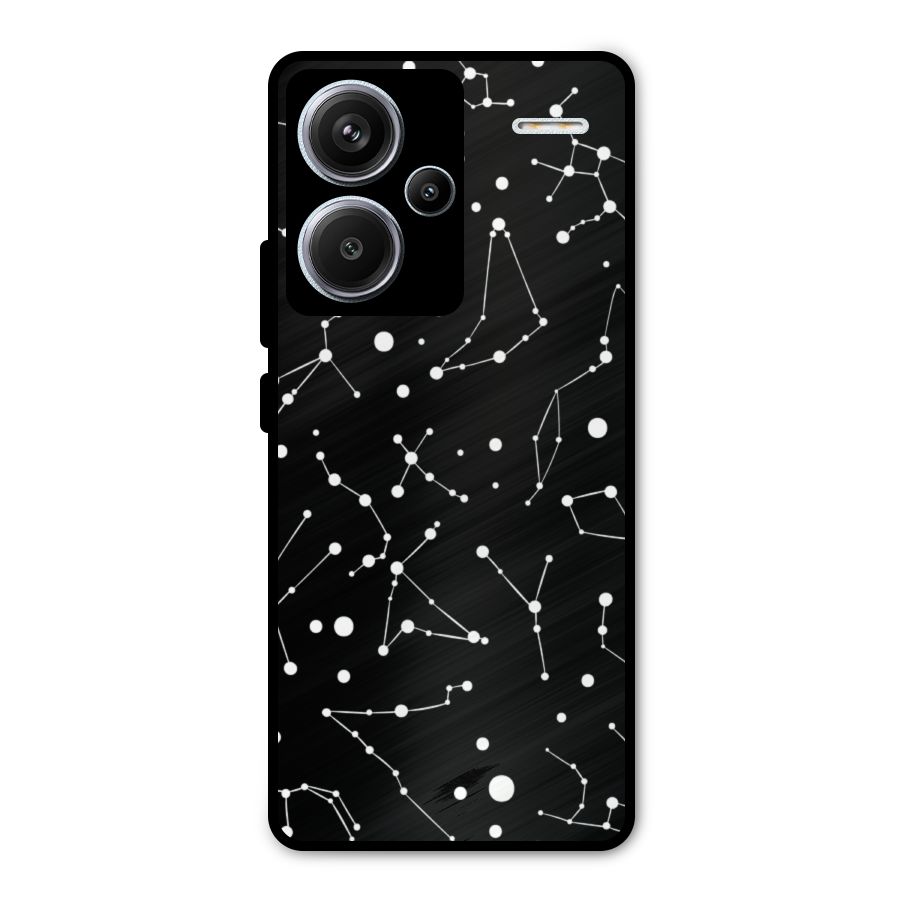 Black Constellation Pattern Metal Back Case for Redmi Note 13 Pro Plus