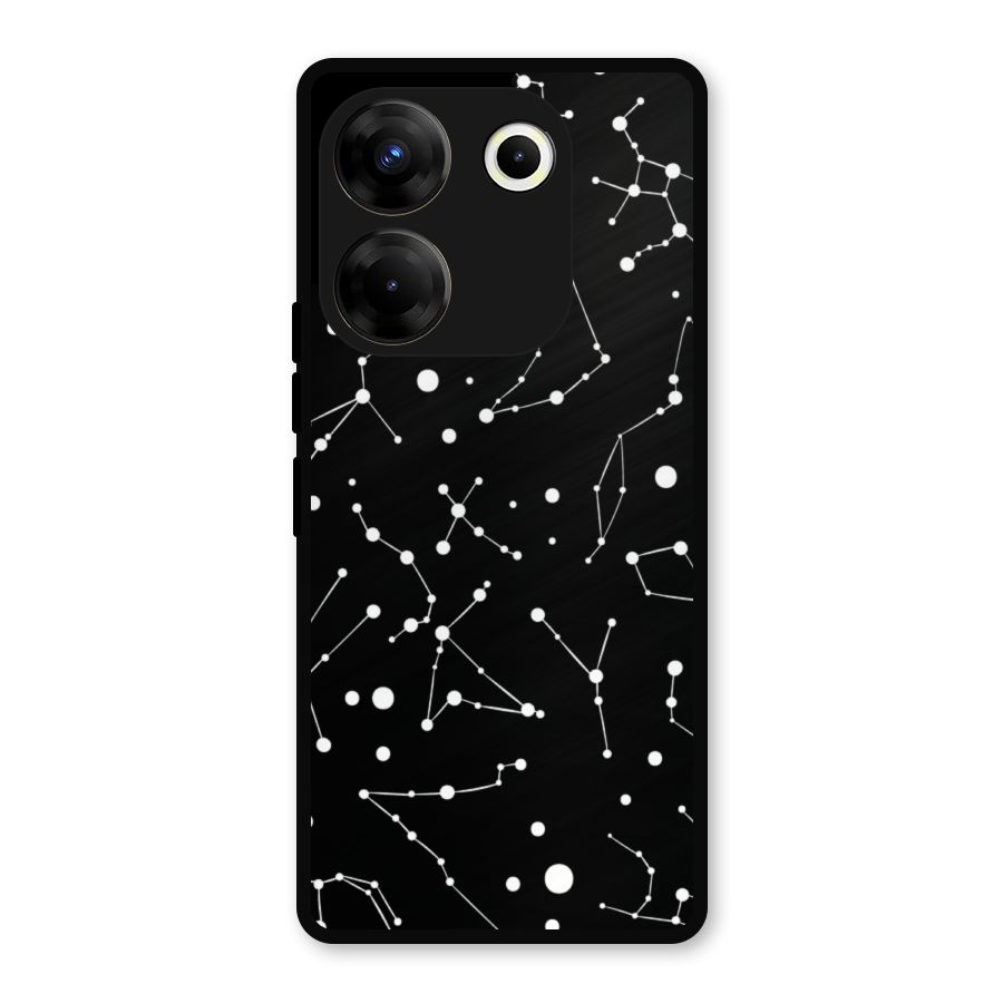 Black Constellation Pattern Metal Back Case for Tecno Camon 20