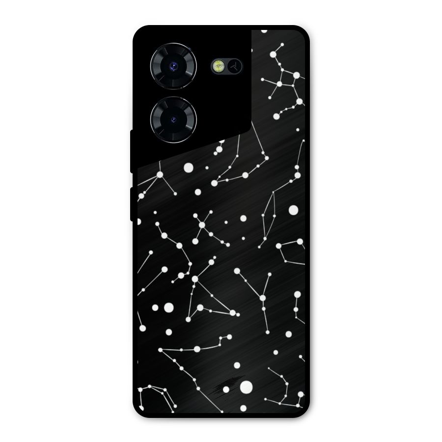Black Constellation Pattern Metal Back Case for Tecno Pova 5 Pro 5G