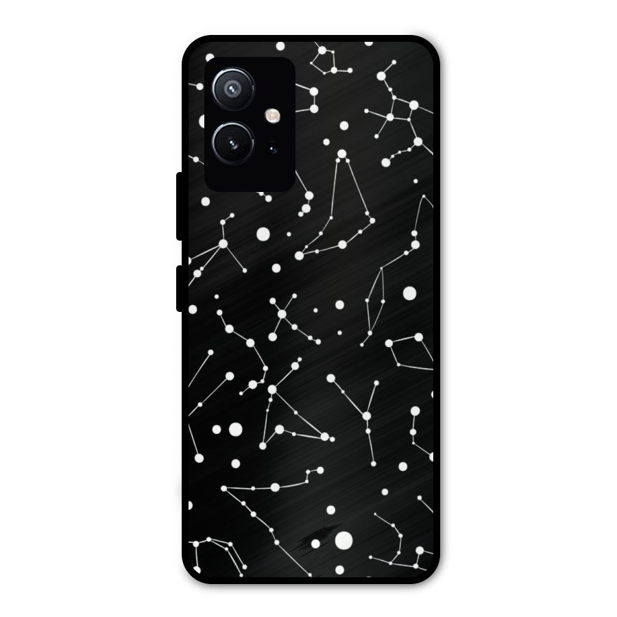 Black Constellation Pattern Metal Back Case for Vivo T1 5G