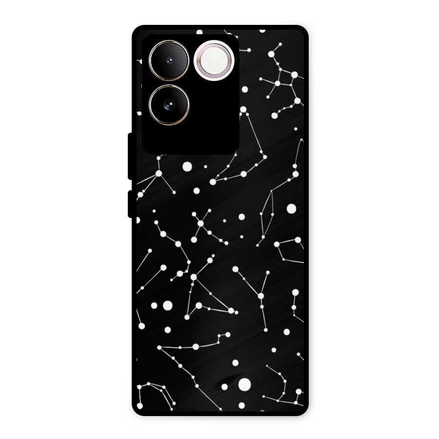 Black Constellation Pattern Metal Back Case for Vivo T2 Pro