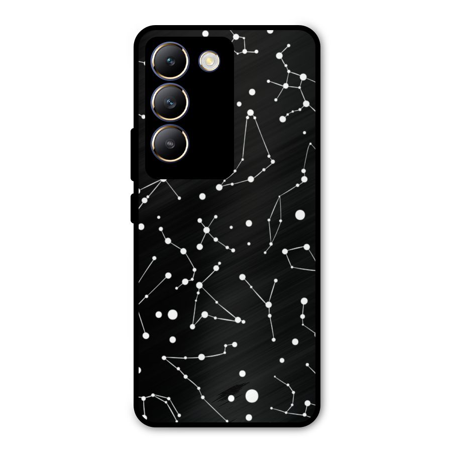 Black Constellation Pattern Metal Back Case for Vivo T3 5G