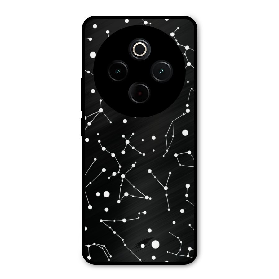 Black Constellation Pattern Metal Back Case for Vivo T4