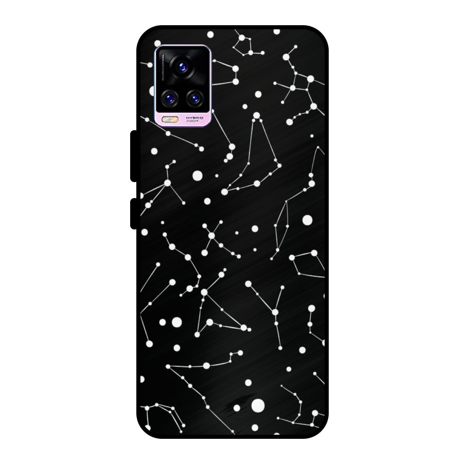 Black Constellation Pattern Metal Back Case for Vivo V20 Pro