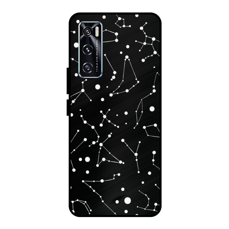 Black Constellation Pattern Metal Back Case for Vivo V20 SE