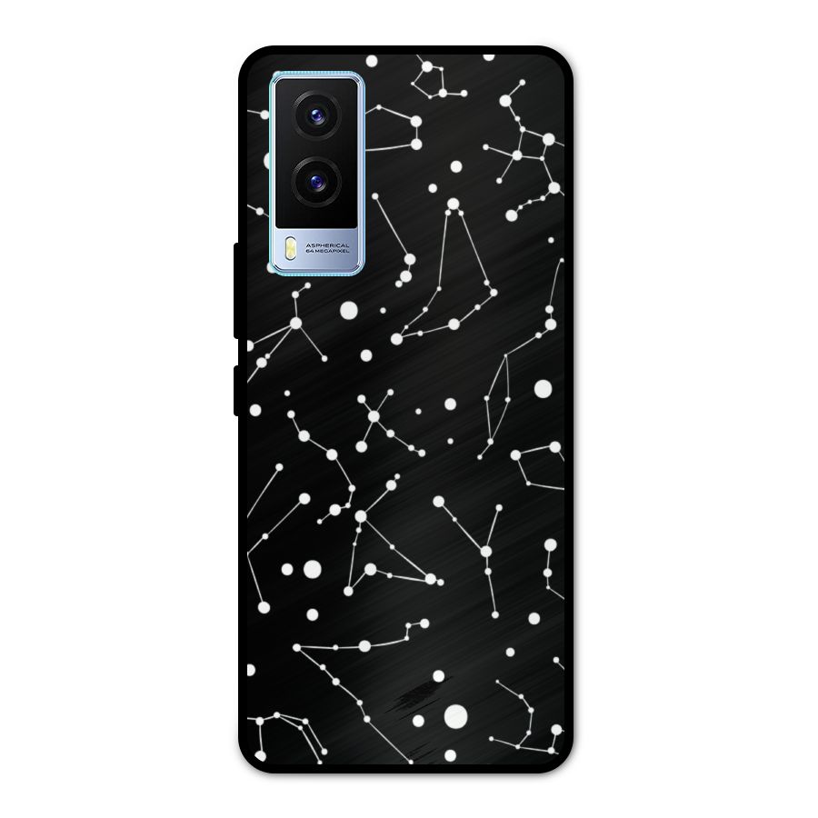 Black Constellation Pattern Metal Back Case for Vivo V21e 5G