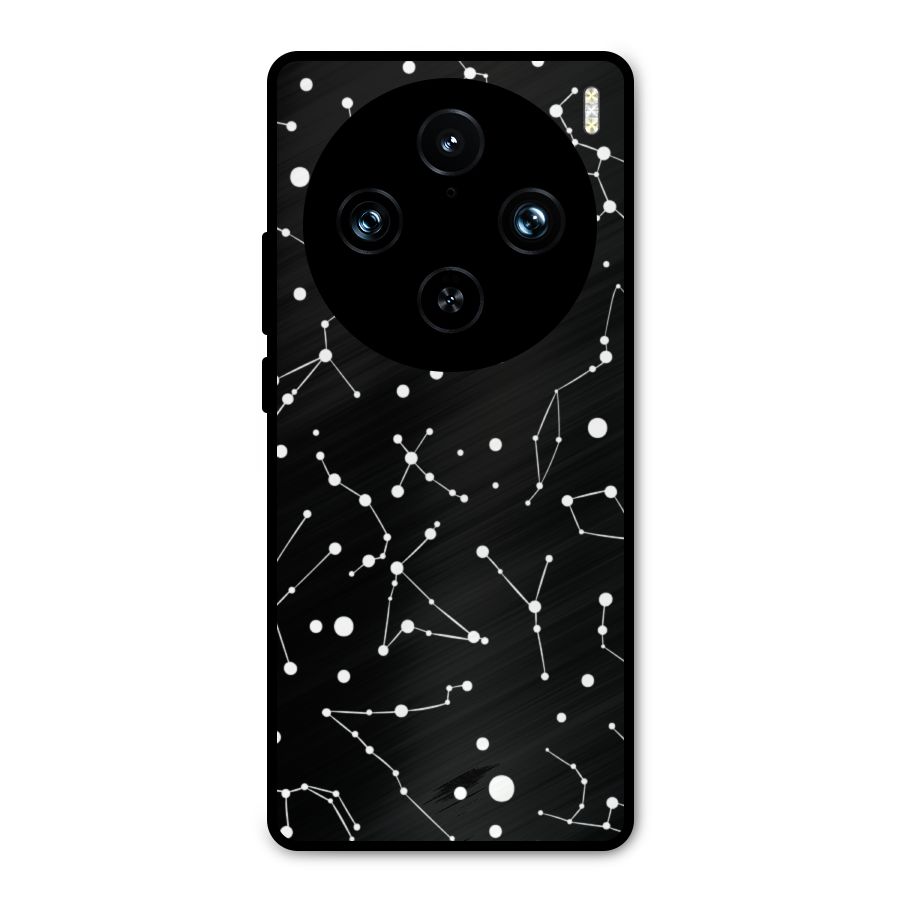 Black Constellation Pattern Metal Back Case for Vivo X100 Pro