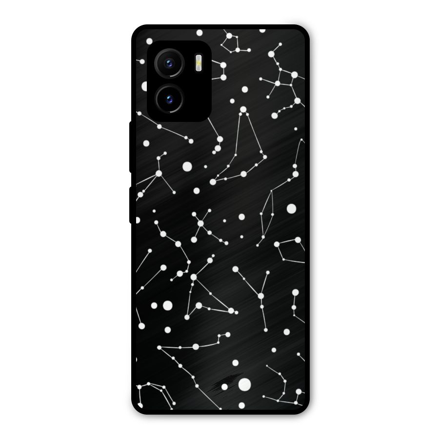 Black Constellation Pattern Metal Back Case for Vivo Y15s
