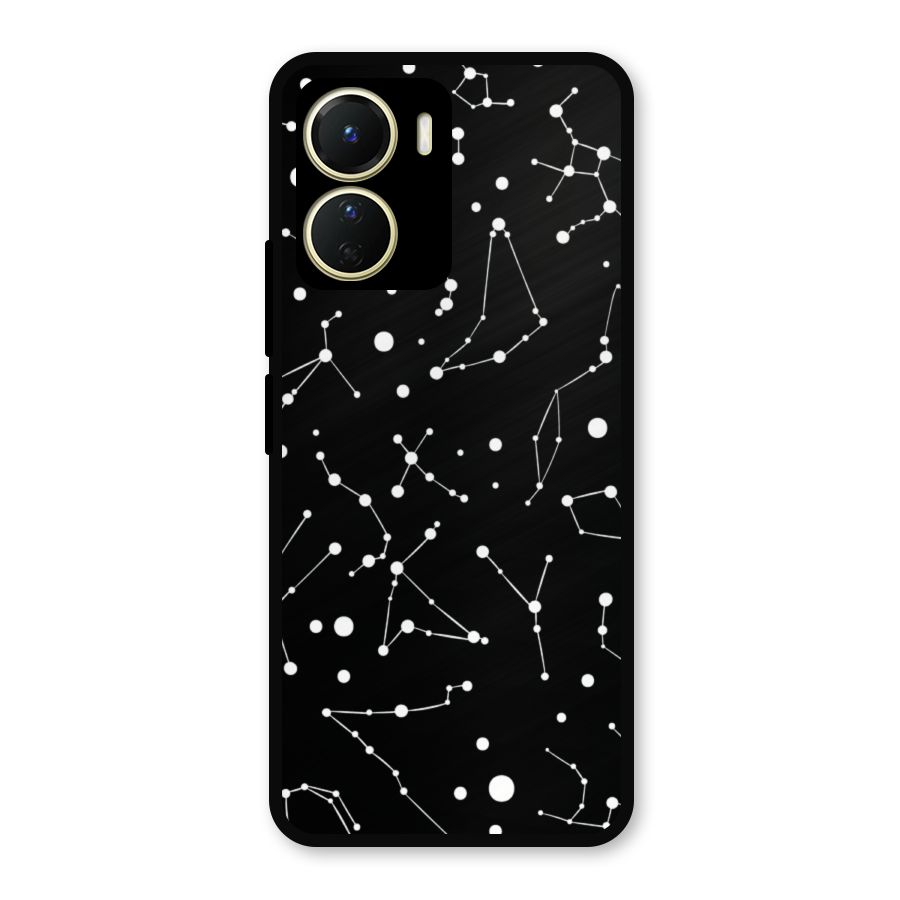 Black Constellation Pattern Metal Back Case for Vivo Y16