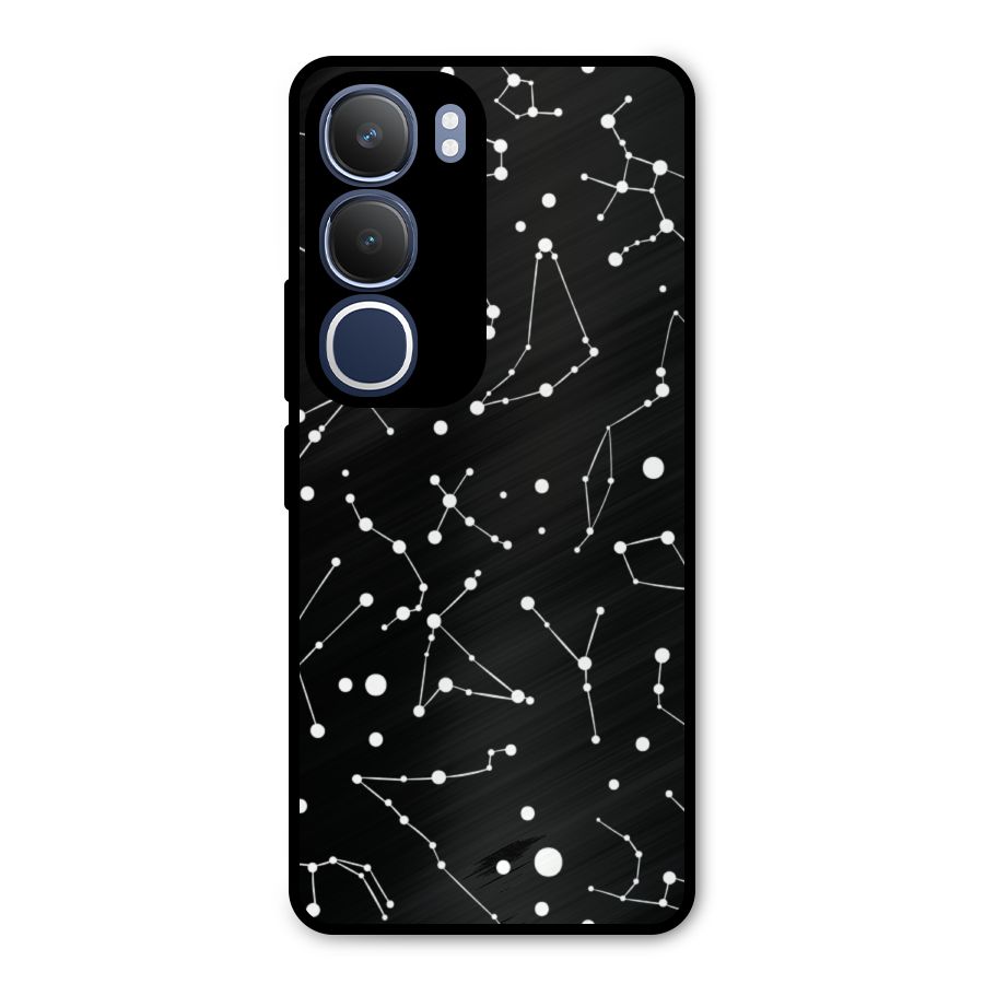 Black Constellation Pattern Metal Back Case for Vivo Y29