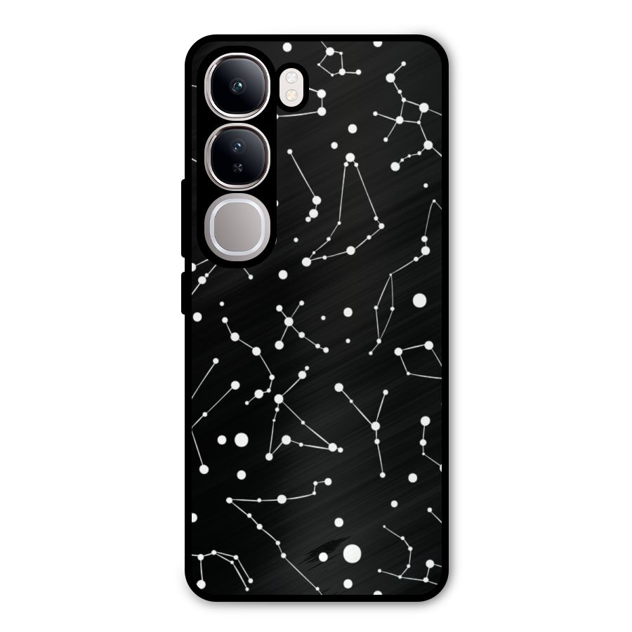 Black Constellation Pattern Metal Back Case for Vivo Y300