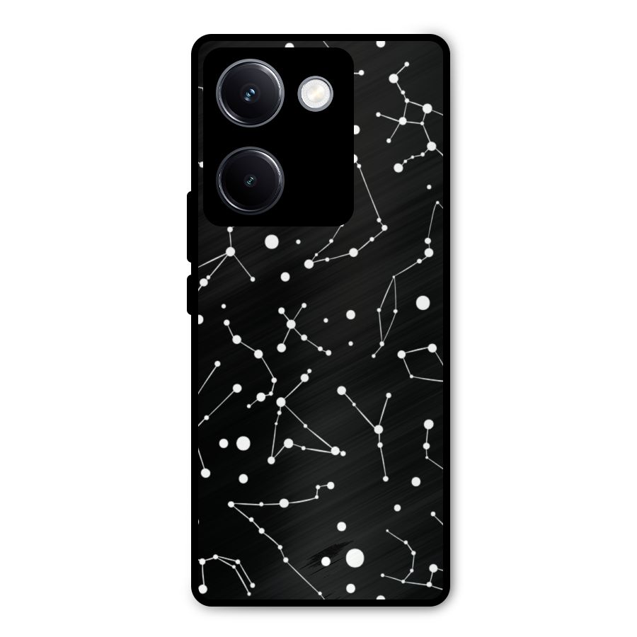 Black Constellation Pattern Metal Back Case for Vivo Y300 Plus