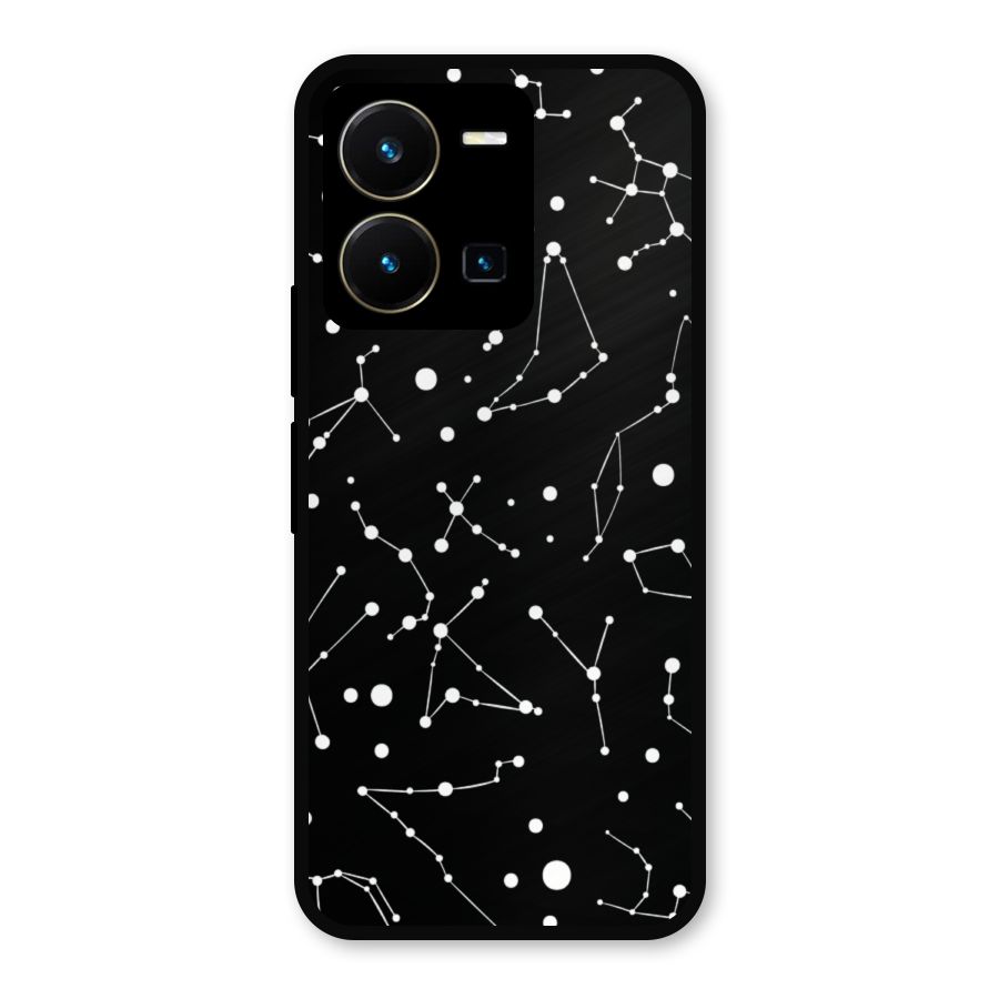 Black Constellation Pattern Metal Back Case for Vivo Y35