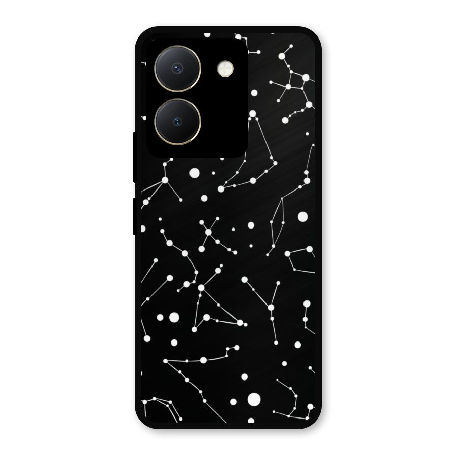 Black Constellation Pattern Metal Back Case for Vivo Y36