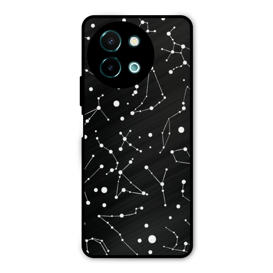 Black Constellation Pattern Metal Back Case for Vivo Y58