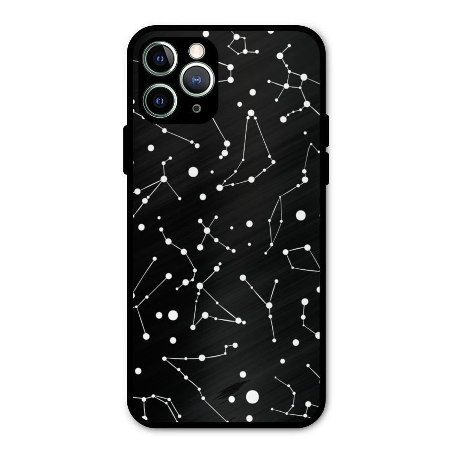 Black Constellation Pattern Metal Back Case for iPhone 11 Pro Max