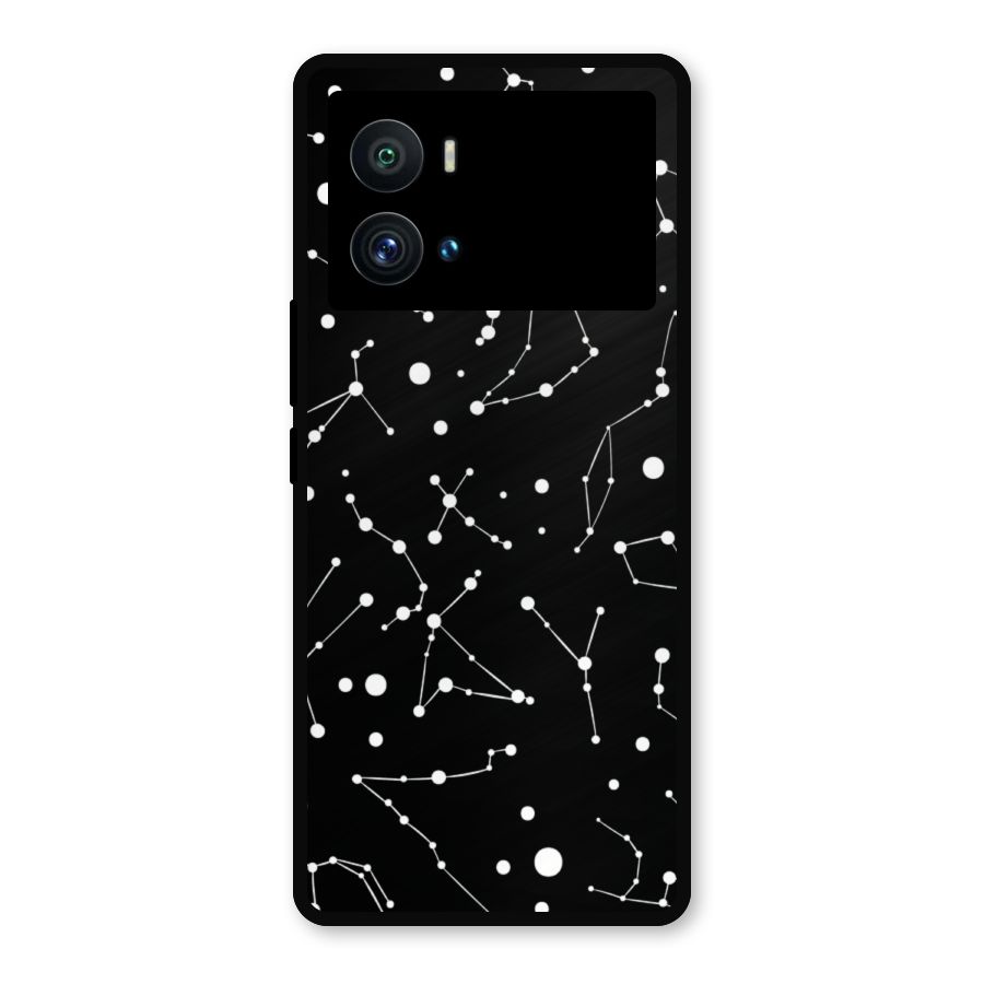 Black Constellation Pattern Metal Back Case for iQOO 9 Pro
