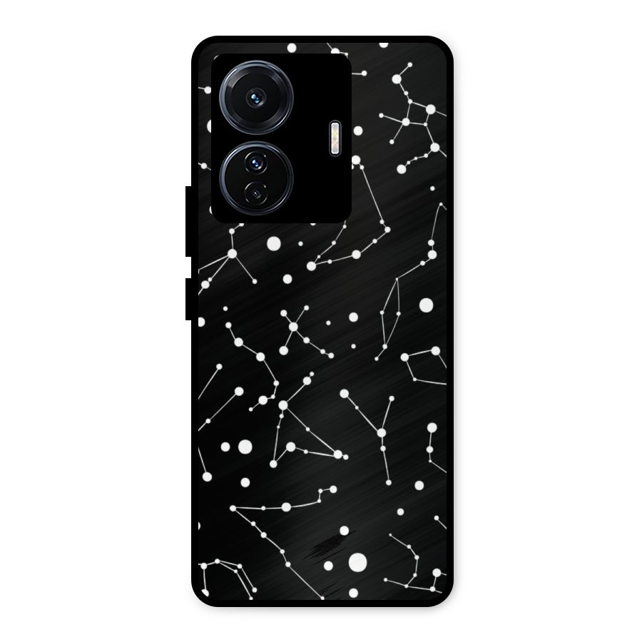 Black Constellation Pattern Metal Back Case for iQOO Z6