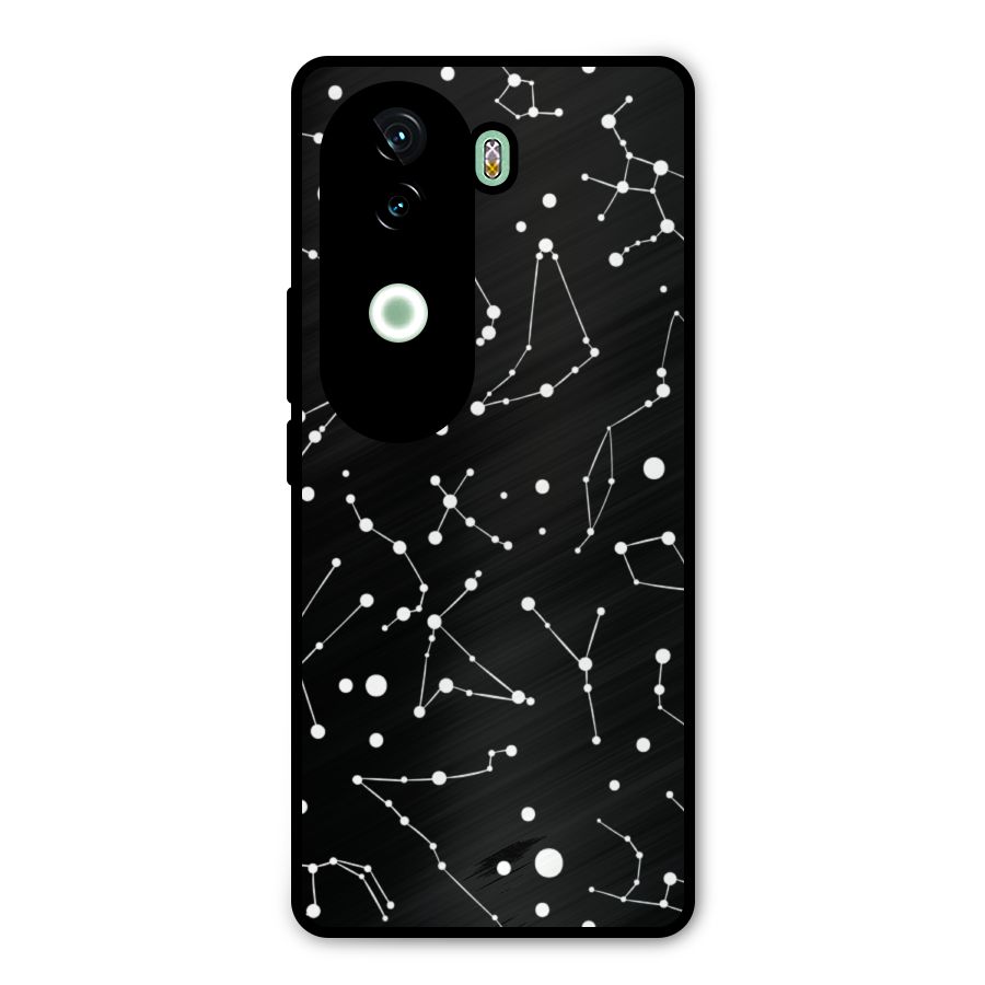 Black Constellation Pattern Metal Back Case for iQOO Z9s