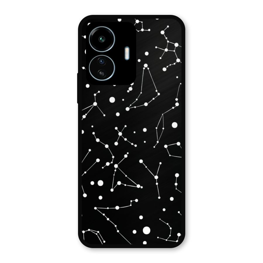 Black Constellation Pattern Metal Back Case for vivo iQOO Z6 Lite 5G