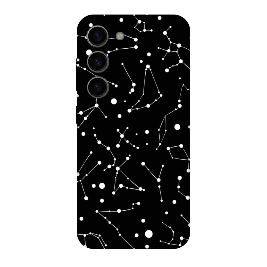 Black Constellation Pattern Original Polycarbonate Back Case for Galaxy S23