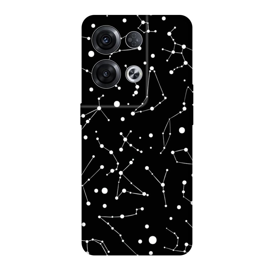 Black Constellation Pattern Original Polycarbonate Back Case for Oppo Reno8 Pro 5G