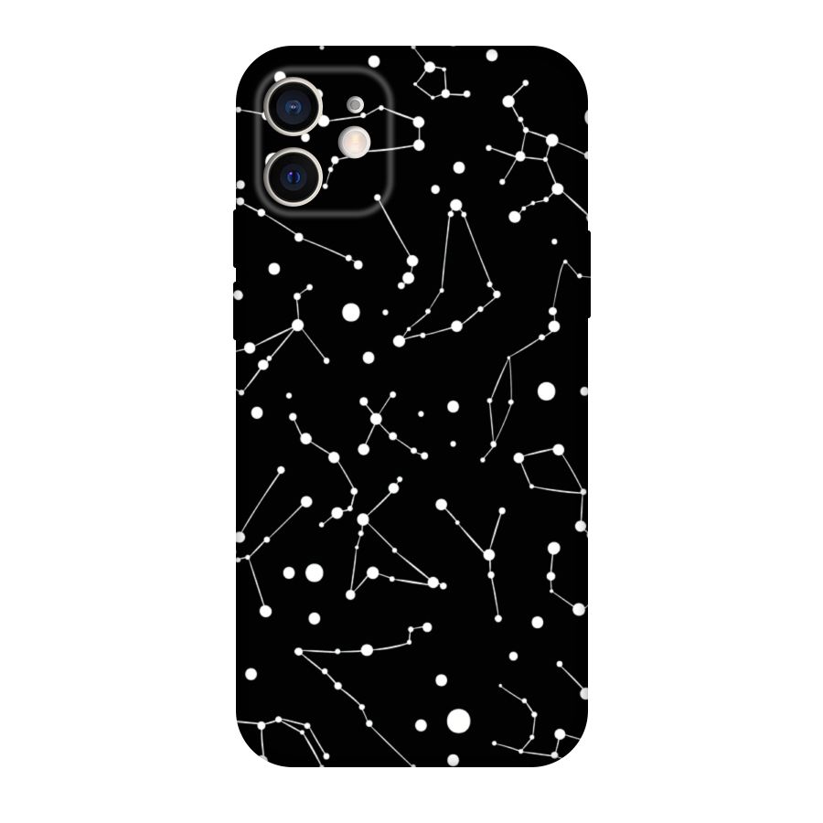 Black Constellation Pattern Original Polycarbonate Back Case for iPhone 12
