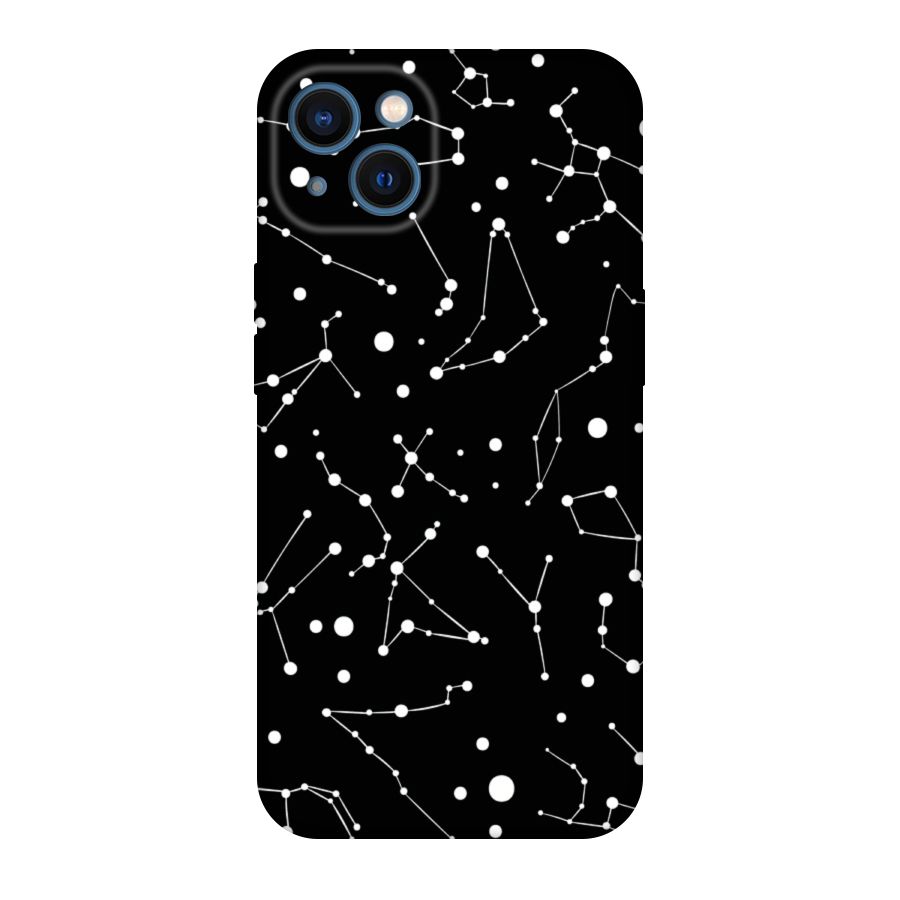 Black Constellation Pattern Original Polycarbonate Back Case for iPhone 13