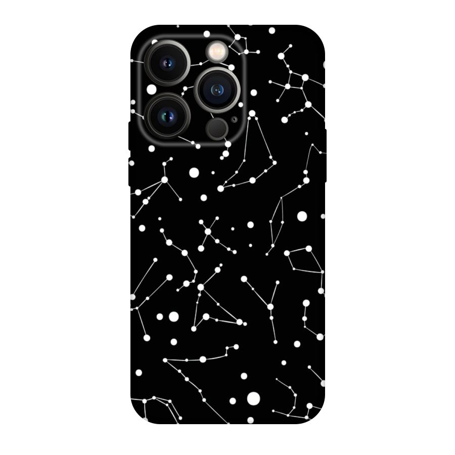 Black Constellation Pattern Original Polycarbonate Back Case for iPhone 14 Pro