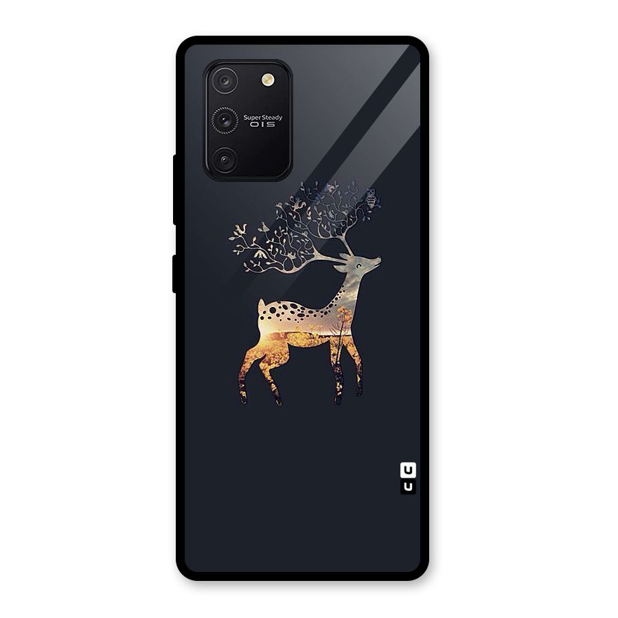 Black Deer Glass Back Case for Galaxy S10 Lite