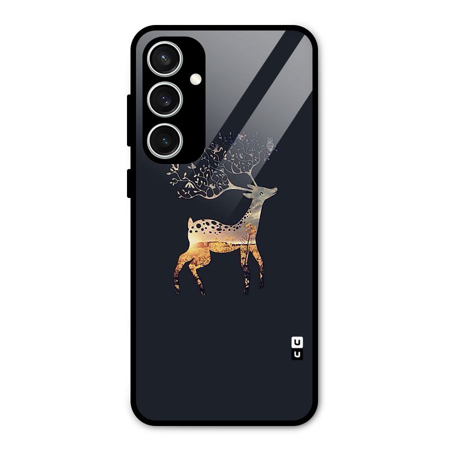 Black Deer Glass Back Case for Galaxy S23 FE