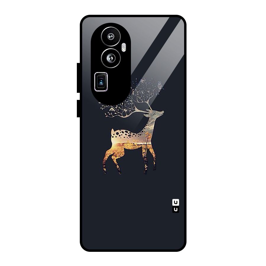 Black Deer Glass Back Case for Oppo Reno10 Pro Plus
