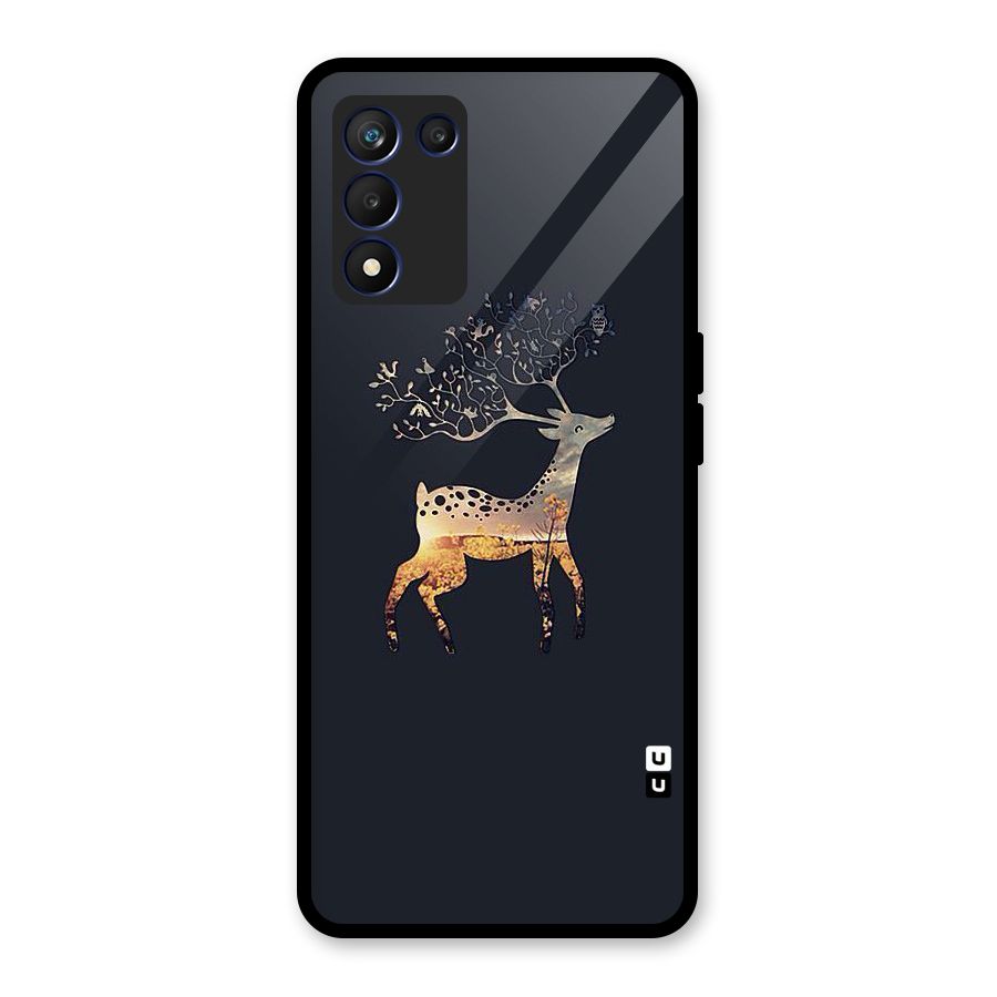 Black Deer Glass Back Case for Realme 9 5G Speed
